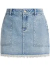 Michael Kors Belt-loop Denim Skirt In Blau