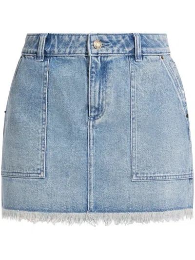 Michael Kors Belt-loop Denim Skirt In Blue