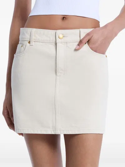 Michael Kors Denim Mini Skirt In Neutral