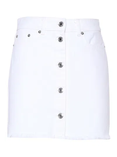 Michael Kors Denim Mini Skirt In White