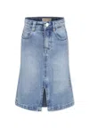 Michael Kors Denim Skirt For Girl With Logo In Denim
