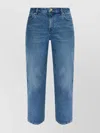 Michael Kors Denim Trousers With Belt Loops And Metal Rivets In Blue