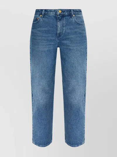 MICHAEL KORS DENIM TROUSERS WITH BELT LOOPS AND METAL RIVETS