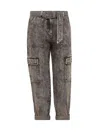 Michael Kors Denim Wash Cargo Pants In Brown