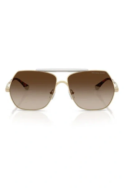 Michael Kors Denver 58mm Pilot Sunglasses In Brown