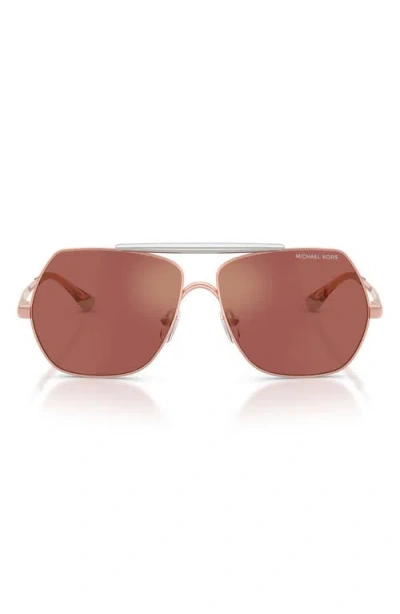 Michael Kors Denver Browline-frame Sunglasses In Burgundy