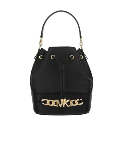 Michael Kors Devon Leather Shoulder Bag In Black