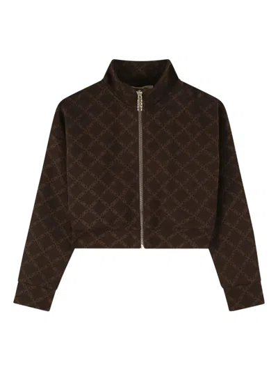 Michael Kors Kids' Diamond-pattern Sweatshirt In Brown
