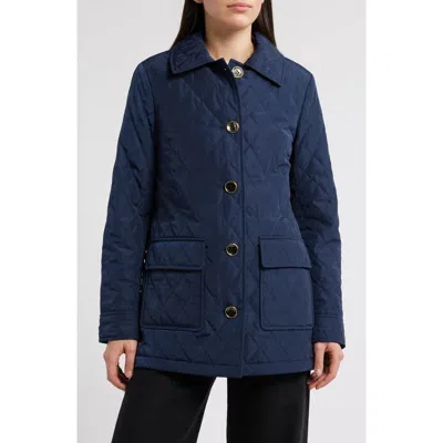 Michael Kors Diamond Quilted Barn Jacket In Midnight
