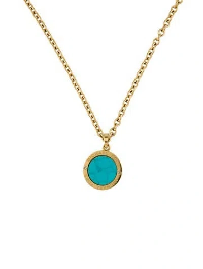 Pre-owned Michael Kors Disc Pendant Necklace, 18.25" In Multi