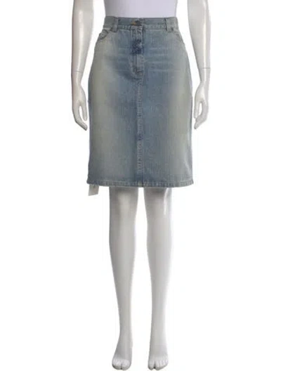Pre-owned Michael Kors Distressed Accents Knee-length Skirt In Blue