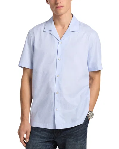 Michael Kors Dobby Camp Shirt In Blue