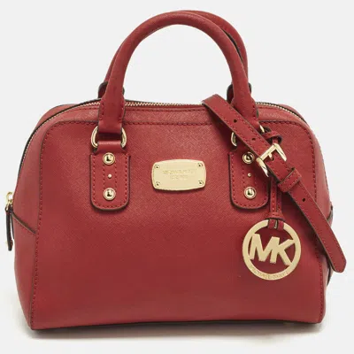 Pre-owned Michael Kors Dome Red Leather Satchel