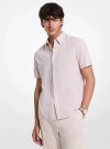 Michael Kors Dot Linen And Cotton Shirt In Neutral