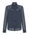 Michael Kors Dot Printed Bow Shirt In Black