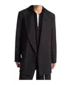 Michael Kors Stretch Wool Flannel Double-breasted Blazer In Black