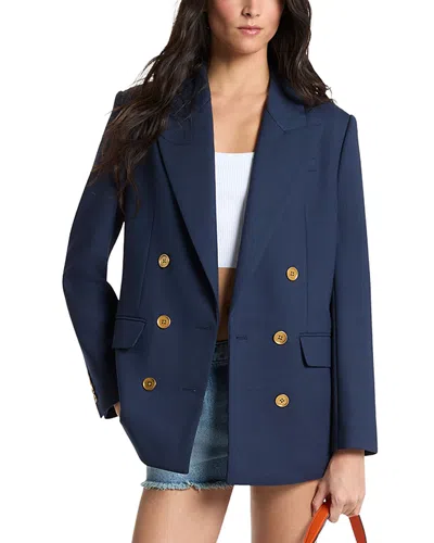 Michael Kors Oversized Crepe Blazer In Blue