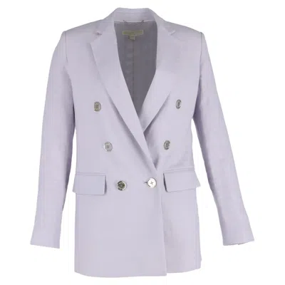 Michael Kors Double-breasted Blazer In Purple Linen