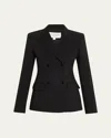 Michael Kors Double-breasted Blazer Jacket In Black