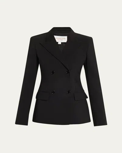 Michael Kors Double-breasted Blazer Jacket In Black
