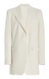 Michael Kors Three-button Boyfriend Blazer Jacket In Nude