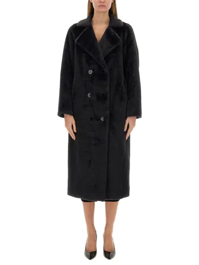 Michael Kors Double-breasted Coat In Blue