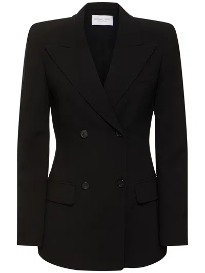 Michael Kors Georgina Double Breast Serge Jacket In Black