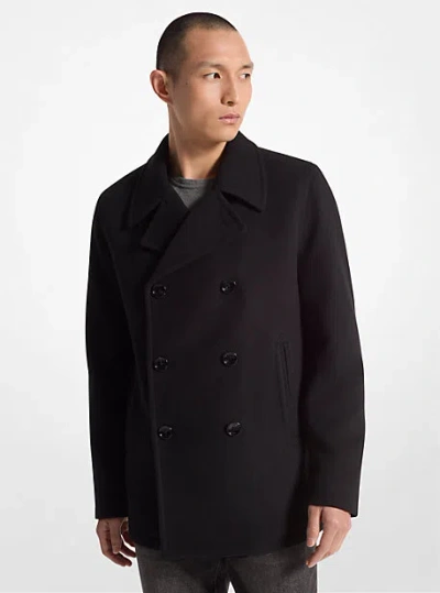 Michael Kors Double-breasted Peacoat In Black