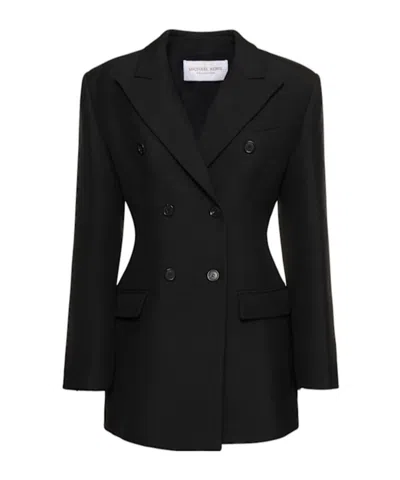 Michael Kors Double-breasted Suit Jacket In Black