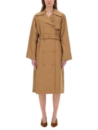 Michael Kors Double-breasted Trench Coat In Brown