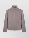 Michael Kors Double Breasted Zip Mock Collar Jacket In Pink