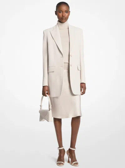 Michael Kors Double Crepe Sablé Boyfriend Blazer In Natural In Neutral