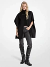 Michael Kors Double Face Wool Blend Cape In Black