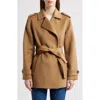 Michael Kors Double Face Wool Blend Crop Trench Coat