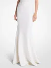 Michael Kors Double Faced Stretch Wool Fishtail Skirt In Natural In White