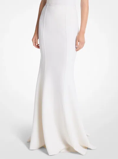 Michael Kors Double Faced Stretch Wool Fishtail Skirt In Natural