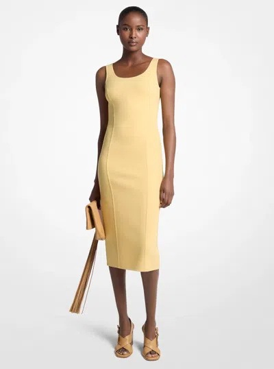 Michael Kors Double Faced Stretch Wool Sheath Dress In Blue