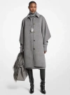Michael Kors Collection Double Face Wool Melton Poncho Coat In Gray