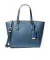 Michael Kors Michael  Large Leather Tote In Blue