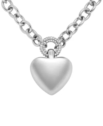 Michael Kors Double Layer Heart Necklace In Silver