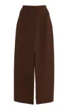 Michael Kors Double Slip Pencil Skirt In Brown