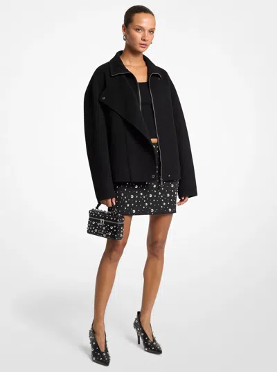 Michael Kors Double-face Wool Blend Jacket In Black
