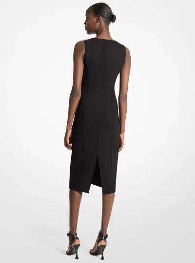 Michael Kors Collection Double Face Stretch Crepe Sheath Dress In Black