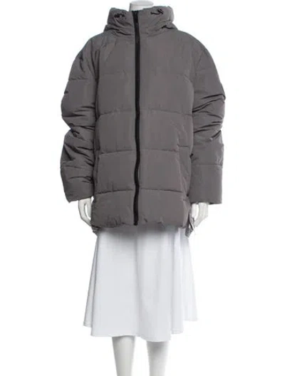 Pre-owned Michael Kors Down Coat In Gray