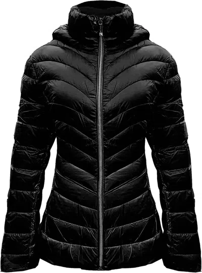 Michael Kors Down Hooded Packable Coat In Black