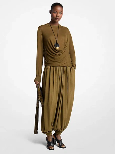 MICHAEL KORS DRAPED GAUZE SWEATER