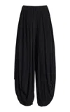 Michael Kors Draped Georgette Jersey Wide-leg Pants In Black