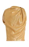 Michael Kors Draped Georgette Lamé Blouse In Gold
