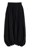 Michael Kors Draped Stretch-tissue Wool Crepe Culottes In Black