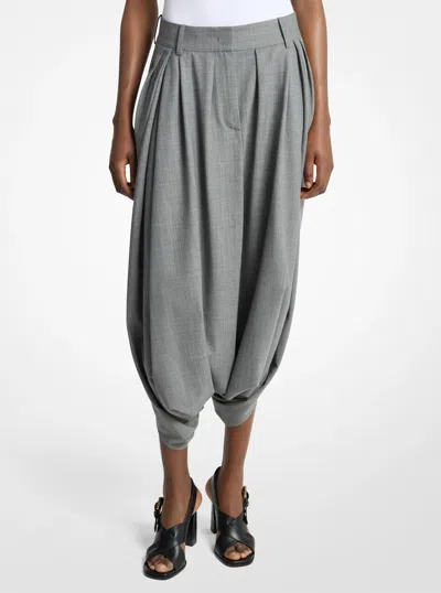 Michael Kors Draped Stretch Wool Culottes In Blue